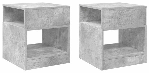 Végasztal 2 pcs Beton Szürke 40,5 x 40 x 45 cm Faanyag