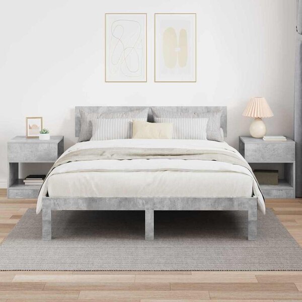 Végasztal 2 pcs Beton Szürke 40,5 x 40 x 45 cm Faanyag