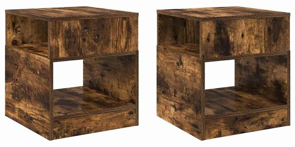 Végasztal 2 pcs Füstölt tölgy 40,5 x 40 x 45 cm Faanyag