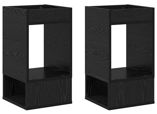 Végasztal 2 pcs Fekete tölgy 30 x 30 x 56 cm Faanyag