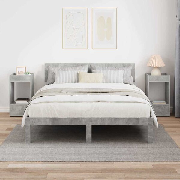 Végasztal 2 pcs Beton Szürke 30 x 30 x 56 cm Faanyag
