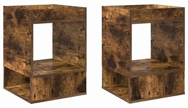 Végasztal 2 pcs Füstölt tölgy 40 x 40 x 56 cm Faanyag