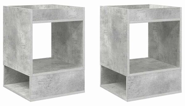 Végasztal 2 pcs Beton Szürke 40 x 40 x 56 cm Faanyag