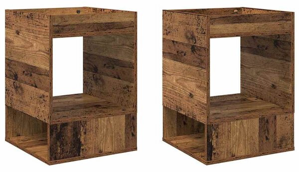 Végasztal 2 pcs Öreg fa 40 x 40 x 56 cm Faanyag