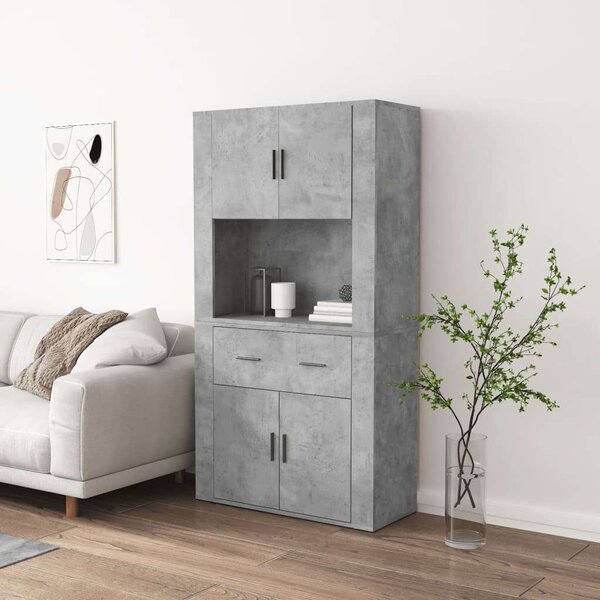 VidaXL Fa Szekrény - Beton Szürke - 160x80x33 cm