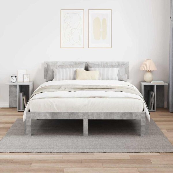 Végasztal 2 pcs Beton Szürke 37 x 32 x 40 cm Faanyag