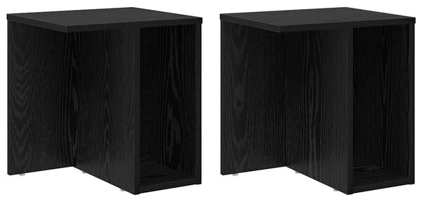 Végasztal 2 db Fekete tölgy 37 x 32 x 40 cm Szerelt Fa
