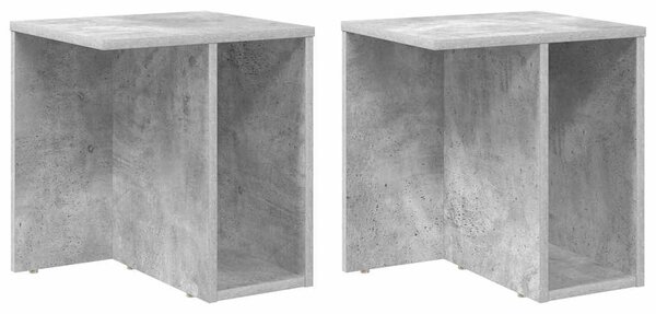 Végasztal 2 pcs Beton Szürke 37 x 32 x 40 cm Faanyag