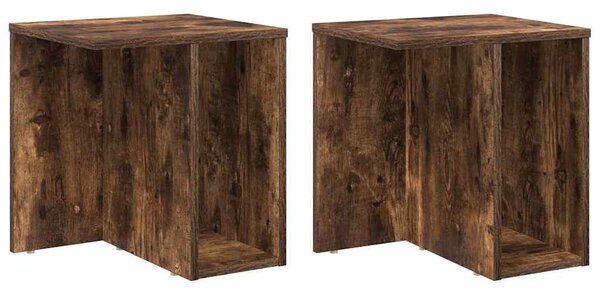 Végasztal 2 pcs Füstölt tölgy 37 x 32 x 40 cm Faanyag