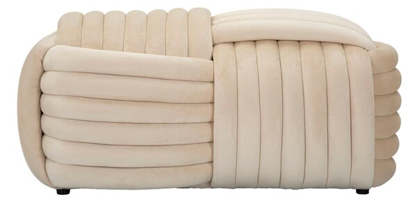 Krémszínű bársony puff pad – Sofy párnázott ülőbútor