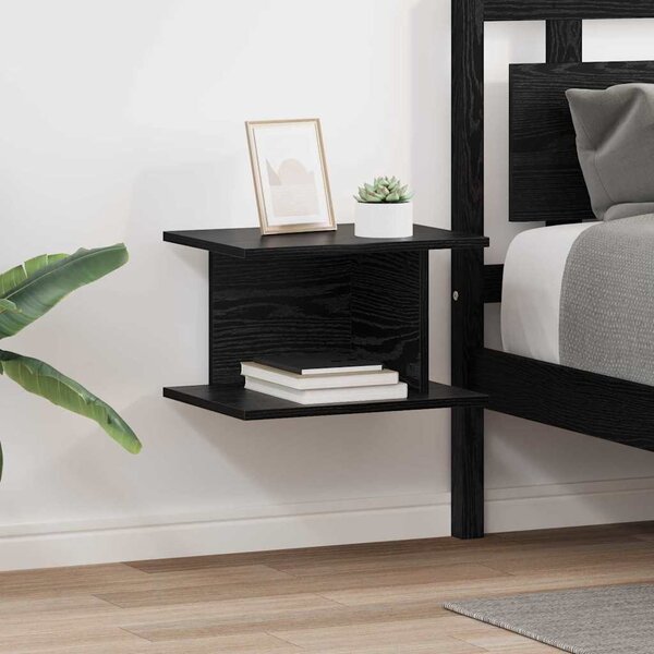 Éjjeli asztal 2 db Fekete tölgy 40 x 30 x 25 cm Szerelt Fa