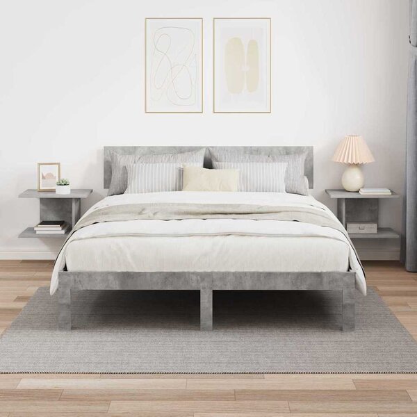 Éjjeli asztal 2 db Beton Szürke 40 x 30 x 25 cm Szerelt Fa