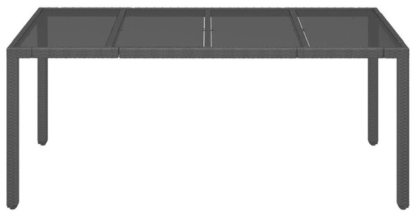 Polyrattan Kerti Asztal - Üveglap - 190x90 cm