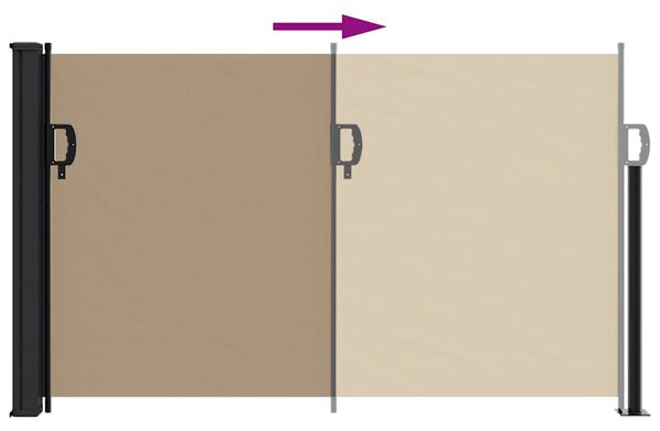 Tópszínű behúzható oldalsó napellenző 120 x 500 cm