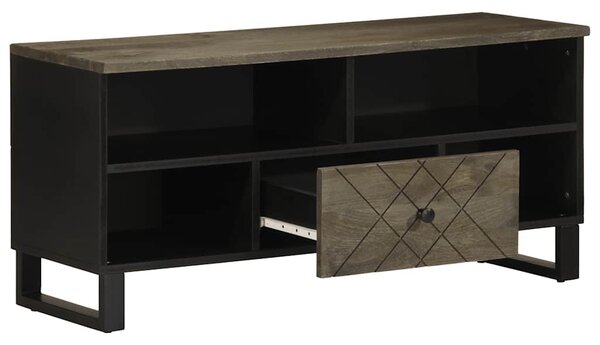 Fekete tömör mangófa TV-szekrény 100 x 33 x 46 cm