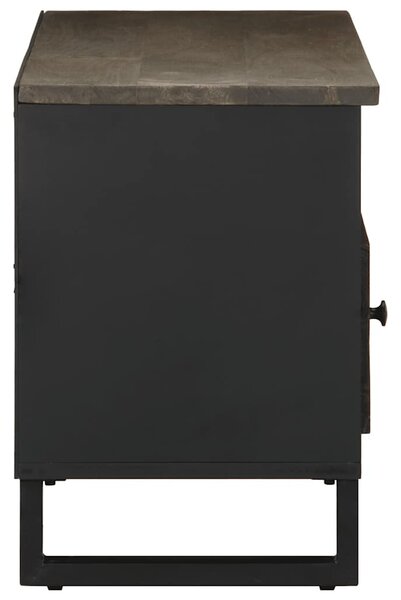 Fekete tömör mangófa TV-szekrény 100 x 33 x 46 cm