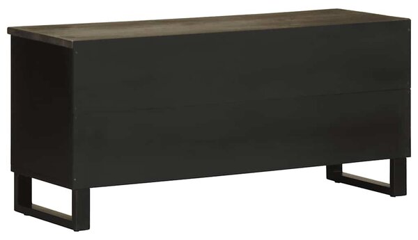 Fekete tömör mangófa TV-szekrény 100 x 33 x 46 cm