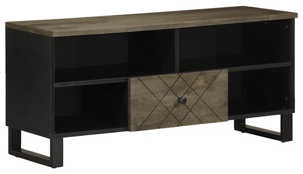 Fekete tömör mangófa TV-szekrény 100 x 33 x 46 cm