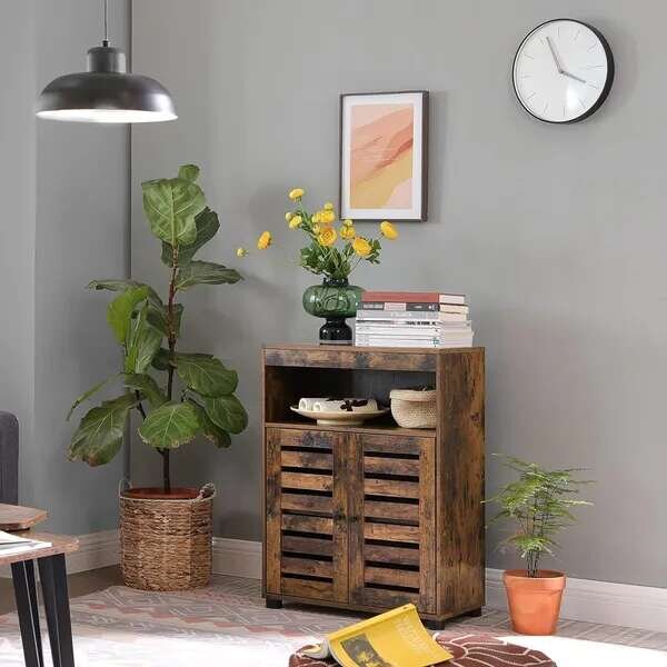 Loft fürdőszoba szekrény, rusztikus barna