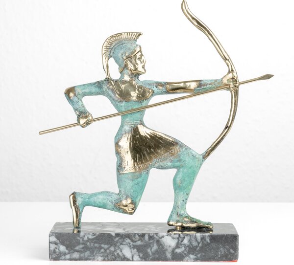 Görög íjász harcos ív sárgaréz szobor klasszikus figura