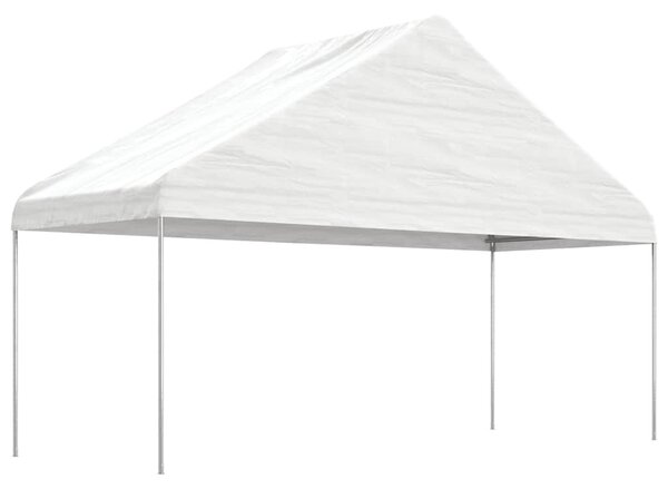 Fehér polietilén pavilon tetővel 4,46 x 5,88 x 3,75 m