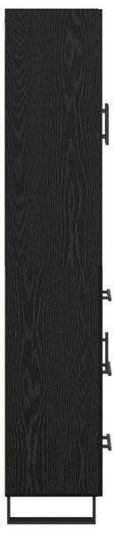 Magasfiú fiókkal 2 pcs Fekete tölgy 69,5 x 34 x 180 cm
