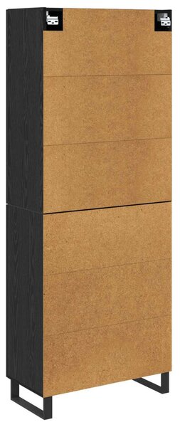 Magasfiú fiókkal 2 pcs Fekete tölgy 69,5 x 34 x 180 cm