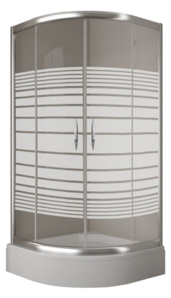 Vela Banyo zuhanykabin - 90 ÍVES - 5 mm CSÍKOS vízlepergető üveggel - 90 x 90 x 190 cm