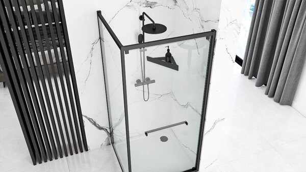Rea Rea, fürdőszobai polc 285x145x40 mm, SF07, fekete matt, REA-06012