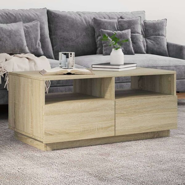VidaXL sonoma tölgy színű dohányzóasztal LED-lámpákkal 90x49x40 cm