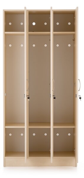 Visio fa szekrény - 3 rekeszes, 90 x 42 x 190 cm, juhar