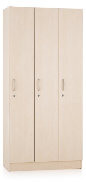 Visio fa szekrény - 3 rekeszes, 90 x 42 x 190 cm, juhar