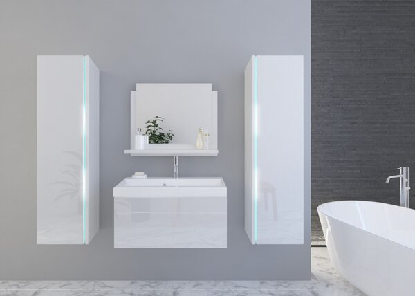 DREAM II 60 Magasfényű fehér fürdőszoba bútor