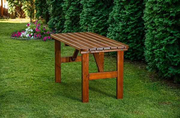 MASIV söröző szett 150x70cm - tömör lucfenyő - asztal + pad háttámlával