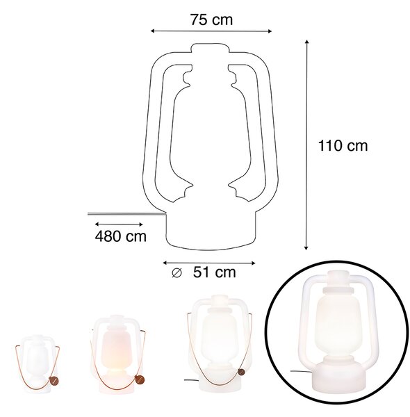 Okos állólámpa fehér 110 cm, beleértve a Wifi G95 - Storm Extra Large
