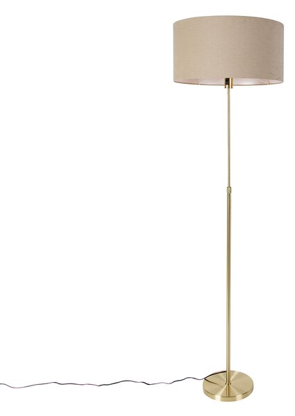 Állítható aranyszínű állólámpa világosbarna árnyalattal 50 cm - Parte