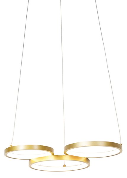 Függesztett lámpa arany, LED 3 fokozatban szabályozható 3 lámpával - Rondas