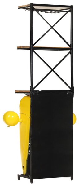 Sárga tömör mangófa traktor borszekrény 49 x 31 x 172 cm
