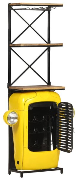 Sárga tömör mangófa traktor borszekrény 49 x 31 x 172 cm