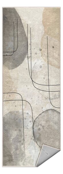 Szürke-krémszínű mosható futószőnyeg 80x200 cm Simple Lines – Mila Home