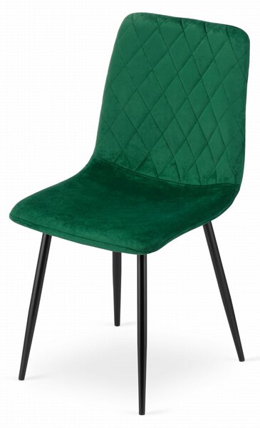 Étkező garnitúra 1 + 4, fekete asztal RAMOD 100x60 cm márvány dekor + zöld TURIN szék fekete lábakkal