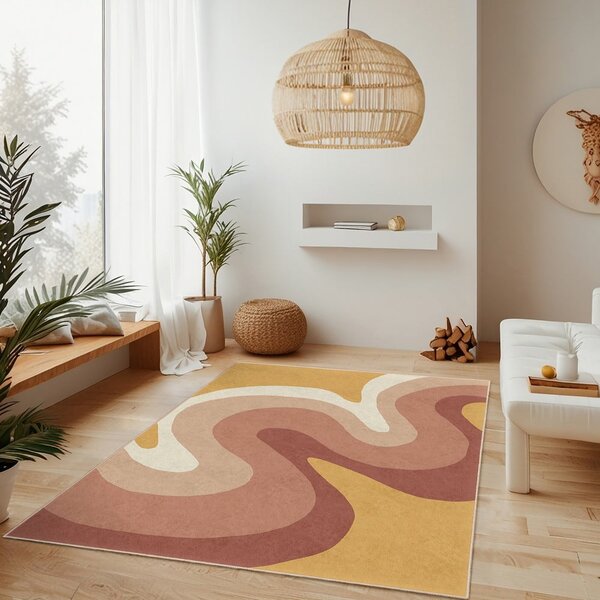 Okkersárga-törtrózsaszín mosható szőnyeg 160x230 cm Strawberry Creamsicle – Mila Home