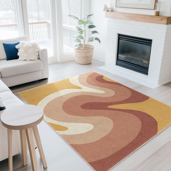 Okkersárga-törtrózsaszín mosható szőnyeg 160x230 cm Strawberry Creamsicle – Mila Home