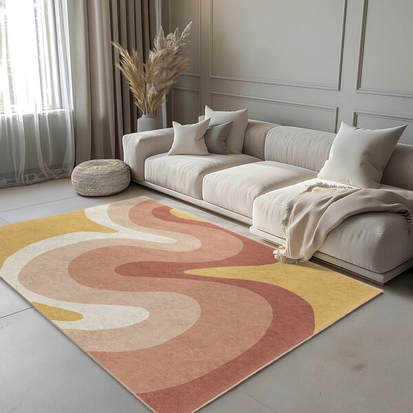 Okkersárga-törtrózsaszín mosható szőnyeg 160x230 cm Strawberry Creamsicle – Mila Home