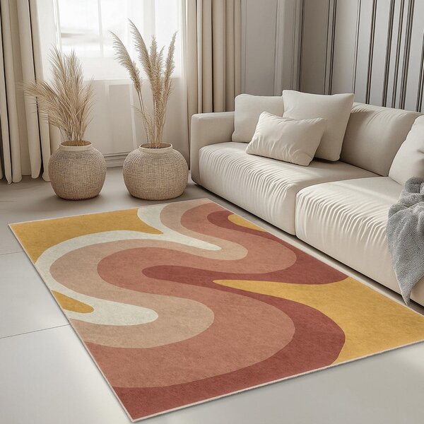 Okkersárga-törtrózsaszín mosható szőnyeg 160x230 cm Strawberry Creamsicle – Mila Home