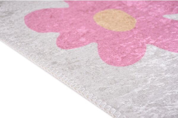Rózsaszín-elefántcsont színű mosható gyerek szőnyeg 160x230 cm Cute Flowers Pink – Vitaus