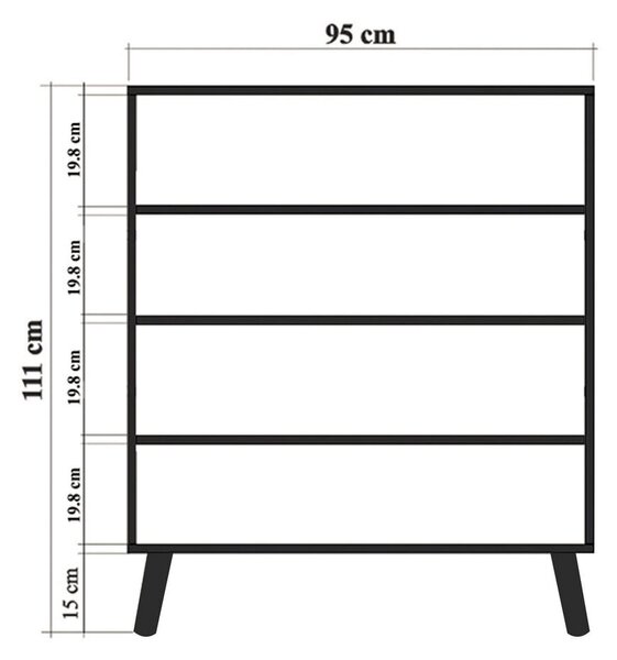 Natúr színű szekrény tölgyfa dekorral 95x111 cm Multilux – Kalune Design