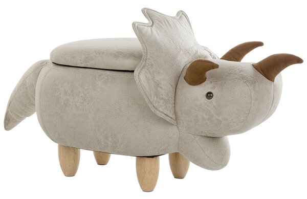 Állatos puff tárolóval TRICERATOPS Világosszürke Dinoszaurusz