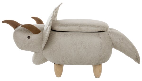 Állatos puff tárolóval TRICERATOPS Világosszürke Dinoszaurusz
