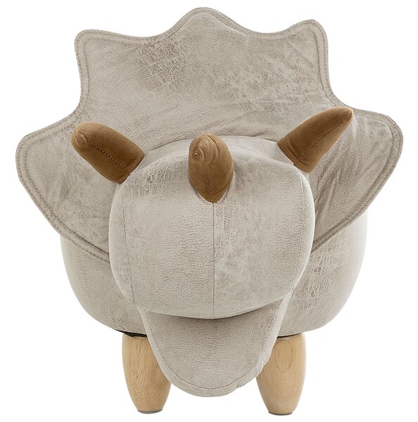 Állatos puff tárolóval TRICERATOPS Világosszürke Dinoszaurusz